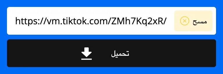 رابط تيك توك ملصق في حقل أداة التحميل SnapTik