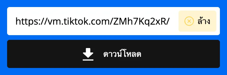 ลิงก์ TikTok ที่วางในช่องดาวน์โหลดของ SnapTik